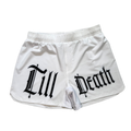 TILL DEATH WHITE GRAPPLING SHORTS